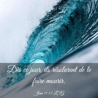 Picture 03 - Jean 11:53 LSG - Dès ce jour, ils résolurent de le faire - Bible Verse Picture
