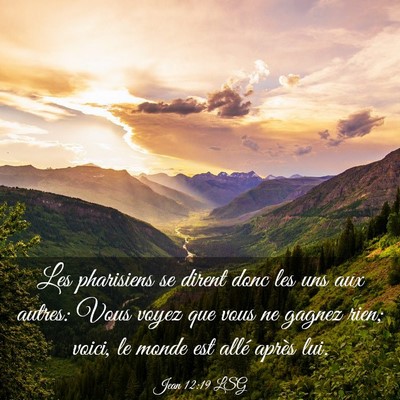 Picture 03 - Jean 12:19 LSG - Les pharisiens se dirent donc les uns aux autres: - Bible Verse Picture