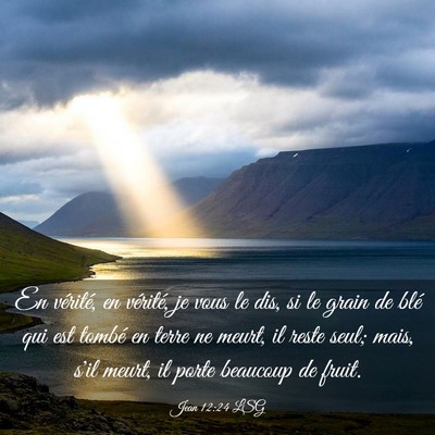 Picture 03 - Jean 12:24 LSG - En vérité, en vérité, je vous le dis, si le - Bible Verse Picture