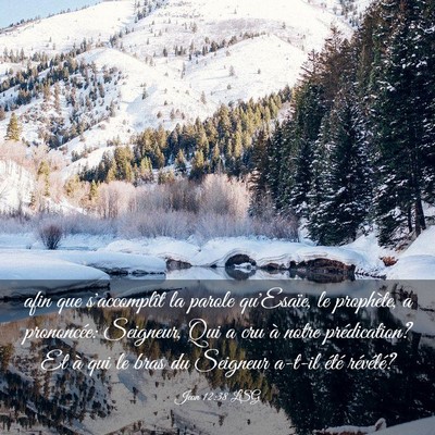 Picture 03 - Jean 12:38 LSG - afin que s'accomplît la parole qu'Esaïe, le - Bible Verse Picture