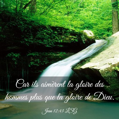 Picture 03 - Jean 12:43 LSG - Car ils aimèrent la gloire des hommes plus que - Bible Verse Picture