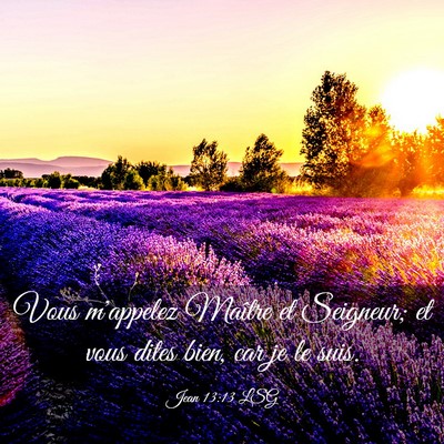 Picture 03 - Jean 13:13 LSG - Vous m'appelez Maître et Seigneur; et vous dites - Bible Verse Picture