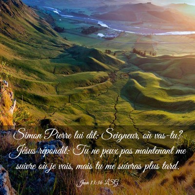 Picture 03 - Jean 13:36 LSG - Simon Pierre lui dit: Seigneur, où vas-tu? - Bible Verse Picture