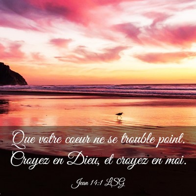 Picture 03 - Jean 14:1 LSG - Que votre coeur ne se trouble point. Croyez en - Bible Verse Picture