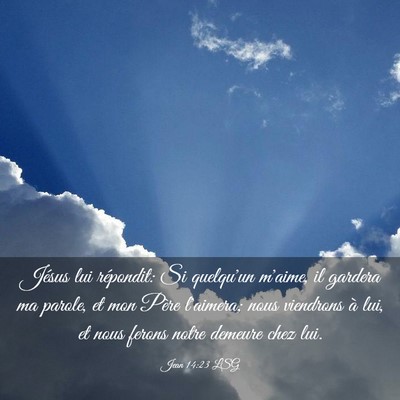 Picture 03 - Jean 14:23 LSG - Jésus lui répondit: Si quelqu'un m'aime, il - Bible Verse Picture