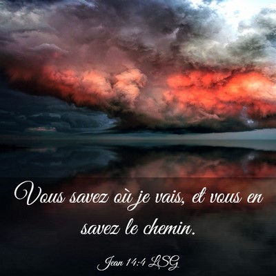 Picture 03 - Jean 14:4 LSG - Vous savez où je vais, et vous en savez le - Bible Verse Picture