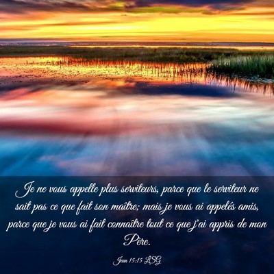 Picture 03 - Jean 15:15 LSG - Je ne vous appelle plus serviteurs, parce que le - Bible Verse Picture