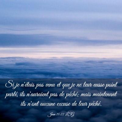 Picture 03 - Jean 15:22 LSG - Si je n'étais pas venu et que je ne leur eusse - Bible Verse Picture