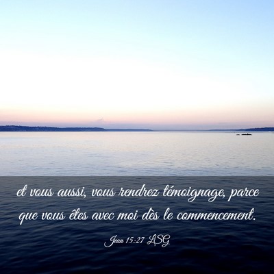 Picture 03 - Jean 15:27 LSG - et vous aussi, vous rendrez témoignage, parce - Bible Verse Picture