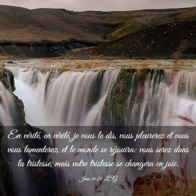 Picture 03 - Jean 16:20 LSG - En vérité, en vérité, je vous le dis, vous - Bible Verse Picture