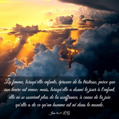 Picture 03 - Jean 16:21 LSG - La femme, lorsqu'elle enfante, éprouve de la - Bible Verse Picture