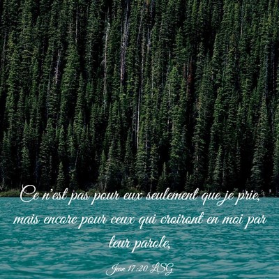 Picture 03 - Jean 17:20 LSG - Ce n'est pas pour eux seulement que je prie, mais - Bible Verse Picture