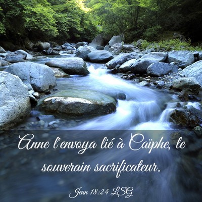 Picture 03 - Jean 18:24 LSG - Anne l'envoya lié à Caïphe, le souverain - Bible Verse Picture