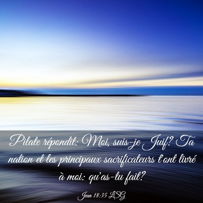 Picture 03 - Jean 18:35 LSG - Pilate répondit: Moi, suis-je Juif? Ta nation et - Bible Verse Picture