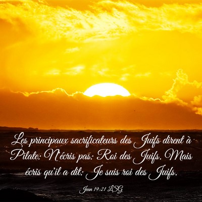 Picture 03 - Jean 19:21 LSG - Les principaux sacrificateurs des Juifs dirent à - Bible Verse Picture