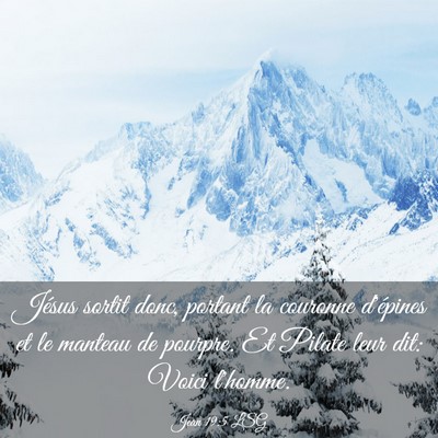 Picture 03 - Jean 19:5 LSG - Jésus sortit donc, portant la couronne d'épines - Bible Verse Picture