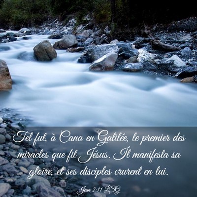 Picture 03 - Jean 2:11 LSG - Tel fut, à Cana en Galilée, le premier des - Bible Verse Picture