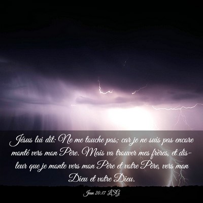 Picture 03 - Jean 20:17 LSG - Jésus lui dit: Ne me touche pas; car je ne suis - Bible Verse Picture