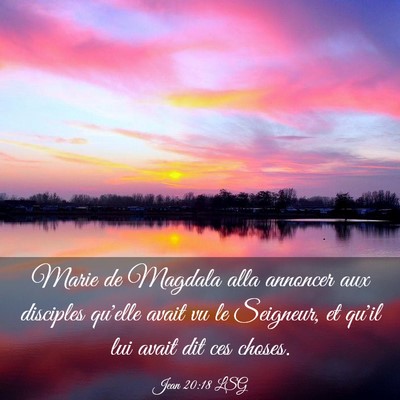 Picture 03 - Jean 20:18 LSG - Marie de Magdala alla annoncer aux disciples - Bible Verse Picture