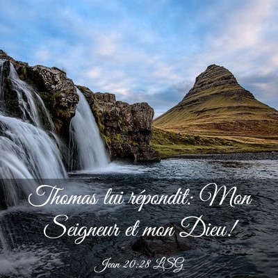 Picture 03 - Jean 20:28 LSG - Thomas lui répondit: Mon Seigneur et mon - Bible Verse Picture