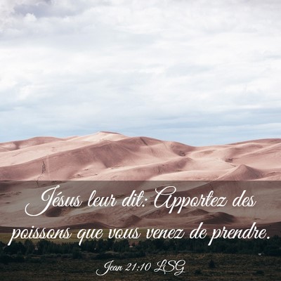 Picture 03 - Jean 21:10 LSG - Jésus leur dit: Apportez des poissons que vous - Bible Verse Picture