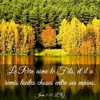 Picture 03 - Jean 3:35 LSG - Le Père aime le Fils, et il a remis toutes - Bible Verse Picture