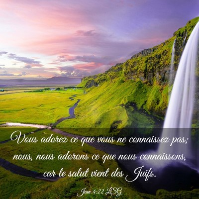 Picture 03 - Jean 4:22 LSG - Vous adorez ce que vous ne connaissez pas; nous, - Bible Verse Picture