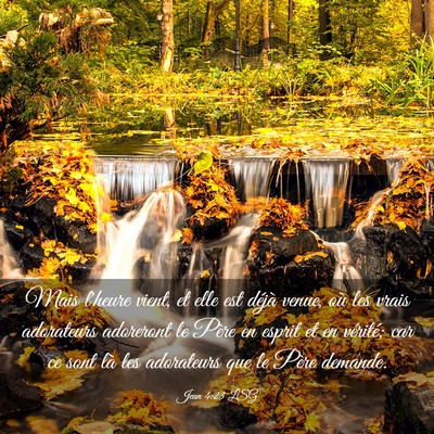Picture 03 - Jean 4:23 LSG - Mais l'heure vient, et elle est déjà venue, où - Bible Verse Picture