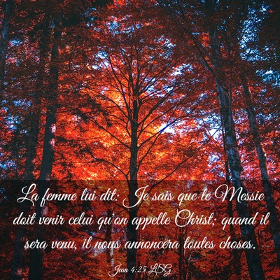 Picture 03 - Jean 4:25 LSG - La femme lui dit: Je sais que le Messie doit - Bible Verse Picture