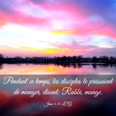 Picture 03 - Jean 4:31 LSG - Pendant ce temps, les disciples le pressaient de - Bible Verse Picture