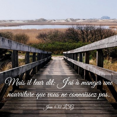 Picture 03 - Jean 4:32 LSG - Mais il leur dit: J'ai à manger une nourriture - Bible Verse Picture