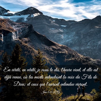 Picture 03 - Jean 5:25 LSG - En vérité, en vérité, je vous le dis, l'heure - Bible Verse Picture