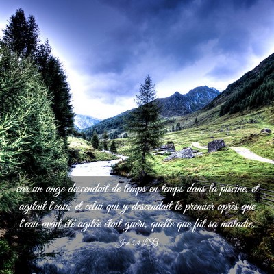 Picture 03 - Jean 5:4 LSG - car un ange descendait de temps en temps dans la - Bible Verse Picture