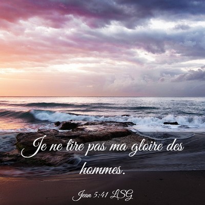 Picture 03 - Jean 5:41 LSG - Je ne tire pas ma gloire des - Bible Verse Picture