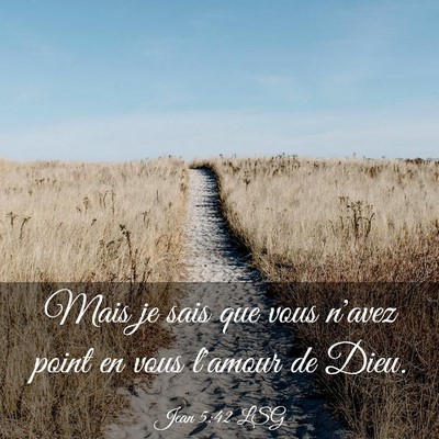 Picture 03 - Jean 5:42 LSG - Mais je sais que vous n'avez point en vous - Bible Verse Picture