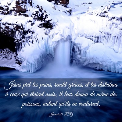 Picture 03 - Jean 6:11 LSG - Jésus prit les pains, rendit grâces, et les - Bible Verse Picture