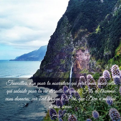 Picture 03 - Jean 6:27 LSG - Travaillez, non pour la nourriture qui périt, - Bible Verse Picture