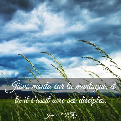 Picture 03 - Jean 6:3 LSG - Jésus monta sur la montagne, et là il s'assit - Bible Verse Picture