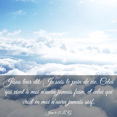 Picture 03 - Jean 6:35 LSG - Jésus leur dit: Je suis le pain de vie. Celui - Bible Verse Picture