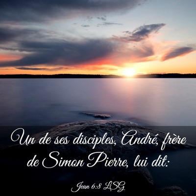 Picture 03 - Jean 6:8 LSG - Un de ses disciples, André, frère de Simon - Bible Verse Picture