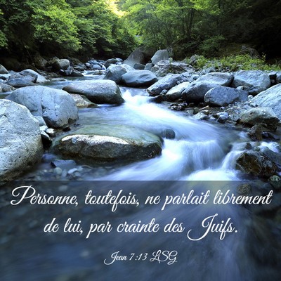 Picture 03 - Jean 7:13 LSG - Personne, toutefois, ne parlait librement de lui, - Bible Verse Picture