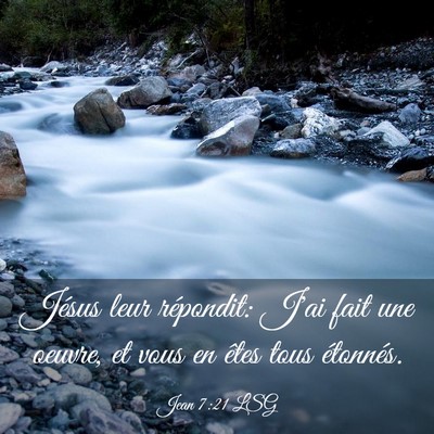 Picture 03 - Jean 7:21 LSG - Jésus leur répondit: J'ai fait une oeuvre, et - Bible Verse Picture