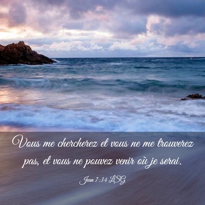 Picture 03 - Jean 7:34 LSG - Vous me chercherez et vous ne me trouverez pas, - Bible Verse Picture