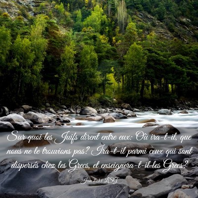 Picture 03 - Jean 7:35 LSG - Sur quoi les Juifs dirent entre eux: Où - Bible Verse Picture
