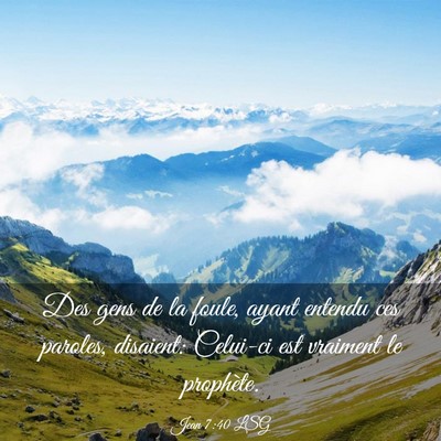 Picture 03 - Jean 7:40 LSG - Des gens de la foule, ayant entendu ces paroles, - Bible Verse Picture