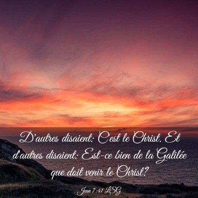 Picture 03 - Jean 7:41 LSG - D'autres disaient: C'est le Christ. Et d'autres - Bible Verse Picture