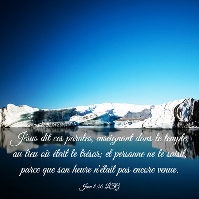 Picture 03 - Jean 8:20 LSG - Jésus dit ces paroles, enseignant dans le - Bible Verse Picture