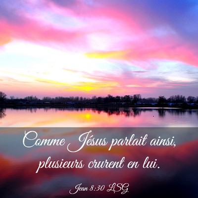 Picture 03 - Jean 8:30 LSG - Comme Jésus parlait ainsi, plusieurs crurent en - Bible Verse Picture