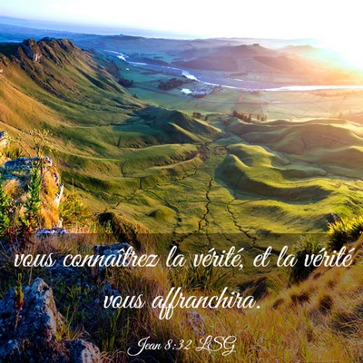 Picture 03 - Jean 8:32 LSG - vous connaîtrez la vérité, et la vérité vous - Bible Verse Picture