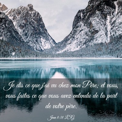 Picture 03 - Jean 8:38 LSG - Je dis ce que j'ai vu chez mon Père; et vous, - Bible Verse Picture